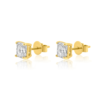 Cushion cut earrings with 2.26 carats of premium CZ diamonds