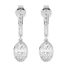 Sterling silver dangling hoop oval earrings with a modern profile