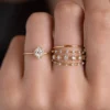 Refined ring design with polished gold plating and slim profile