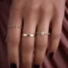 925 Sterling Silver Diamond Distance Ring, Round Cut Diamond Ring - Image 4