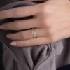 925 Sterling Silver Diamond Distance Ring, Round Cut Diamond Ring - Image 5