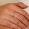 925 Sterling Silver Diamond Dot Dash Half Eternity Ring - Image 3