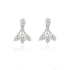 925 Sterling Silver Diamond Ear Jacket Earrings
