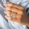 Refined ring with ember-inspired look and CZ sparkle