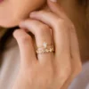Gold plated ring with a simple, striking profile
