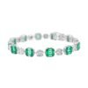Gold-plated sterling silver bracelet with polished baguette stone pattern