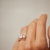 Emerald cut CZ diamond ring with thick four-prong setting