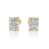925 Sterling Silver emerald cut earrings with Premium CZ Diamond stones