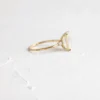 925 Sterling Silver Diamond Emerald Cut Engagement Ring - Image 3