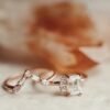 925 Sterling Silver diamond Emerald Cut Ring set of 2