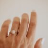 925 Sterling Silver diamond Emerald Cut Ring set of 2 - Image 5
