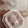 925 Sterling Silver diamond Emerald Cut Ring set of 2 - Image 6