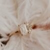 925 Sterling Silver diamond Emerald Cut Ring set of 2 - Image 7