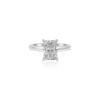 925 Sterling Silver Diamond Emerald Cut Ring