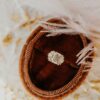 925 Sterling Silver ring with emerald cut style and gold plating