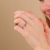 925 Sterling Silver Diamond Emerald Tiara Ring - Image 6