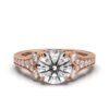 Sterling silver engagement ring with round centre stone and side stones
