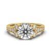 Elegant engagement ring with balanced side stones and classic silhouette
