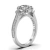 Pave-set sterling silver ring with a round centre stone