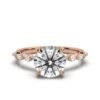 Diamond engagement ring with 18 round side stones