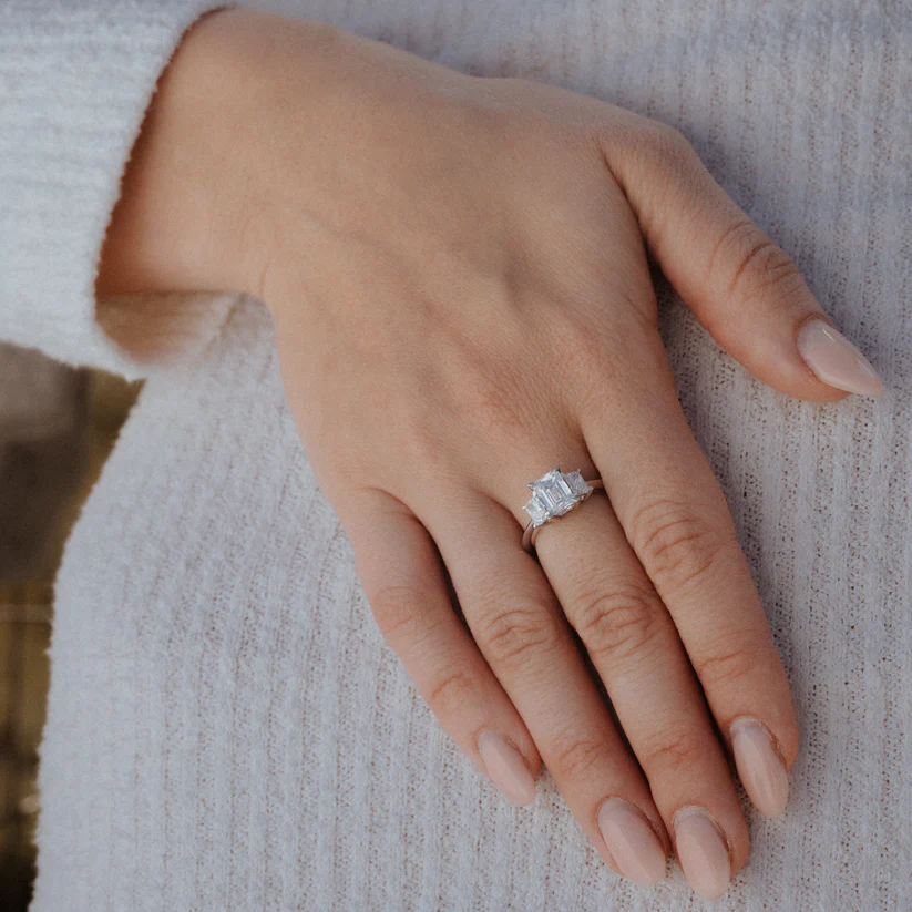 925 Sterling Silver Diamond Engagement Ring