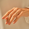 Sterling silver eternity wedding band with triangle pattern