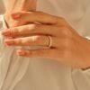 Gold-plated eternity band with geometric triangle detail