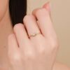 925 Sterling Silver Diamond Evil Eye Lash Ring - Image 5