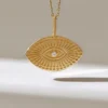 925 Sterling Silver Diamond Evil Eye Pendant Necklace - Image 2
