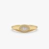 925 Sterling Silver Diamond Evil Eye Signet Ring
