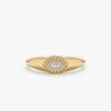 925 Sterling Silver Diamond Evil Eye Signet Ring - Image 5