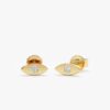 925 Sterling Silver Diamond Eye Studs
