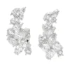 925 Sterling Silver ear climbers with mixed-shape stones