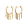 925 Sterling Silver Diamond Five Spike Hoop Earring