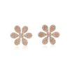925 Sterling Silver Diamond Flower Earring