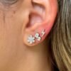 925 Sterling Silver flower earrings with thick gold plating