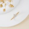 925 Sterling Silver Diamond Flower Ring - Image 3