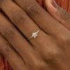 925 Sterling Silver Diamond Flower Ring - Image 6