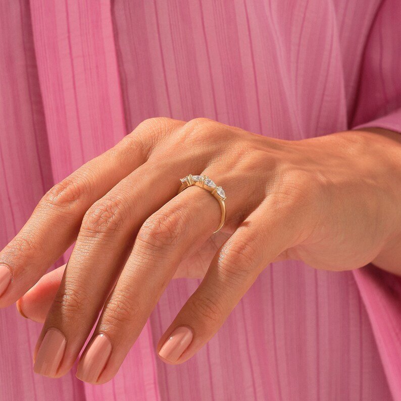 925 Sterling Silver Diamond Four Stone Ring