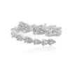 925 Sterling Silver Diamond Graduated Pear Wrap Ring - Image 3