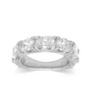 Sterling silver half eternity band with oval-cut CZ stones