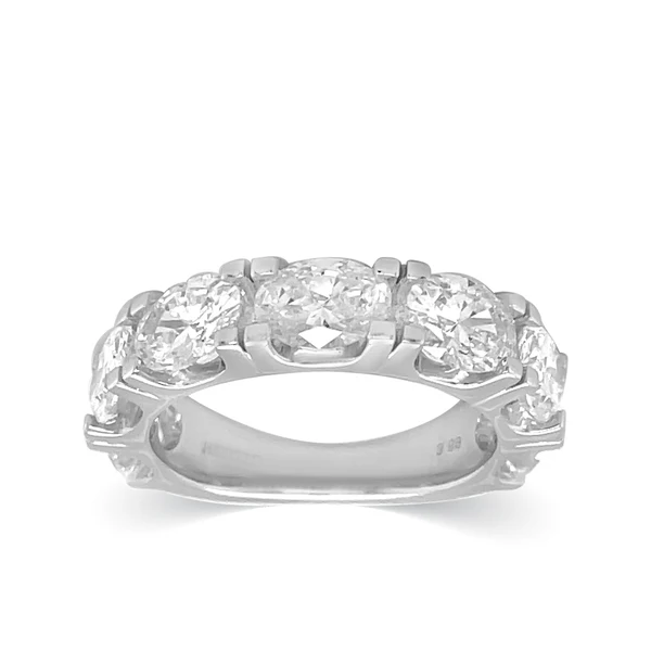 925 Sterling Silver Diamond Half Eternity Band