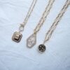 925 Sterling Silver Diamond Half Moon and Stars Locket Pendant - Image 2