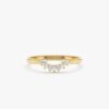 925 Sterling Silver Diamond Half Moon Nesting Ring