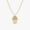 925 Sterling Silver & Diamond Hamsa Necklace