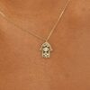 925 Sterling Silver & Diamond Hamsa Necklace - Image 4