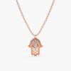 925 Sterling Silver & Diamond Hamsa Necklace - Image 5