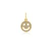 925 Sterling Silver Diamond Happy Face Charm