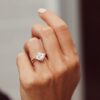 Oval ring with premium CZ diamond and polished appearance