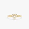 925 Sterling Silver Diamond Heart Outline Ring